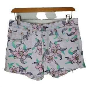 Levi's 501 Floral Embroidered Denim Jean Shorts